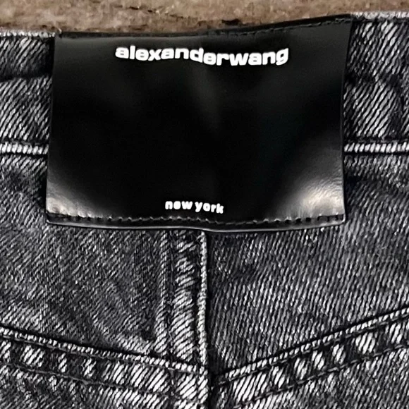 ALEXANDER WANG BITE SHORT “Grey Aged”Super Frayed Raw Hem, Made in the USA